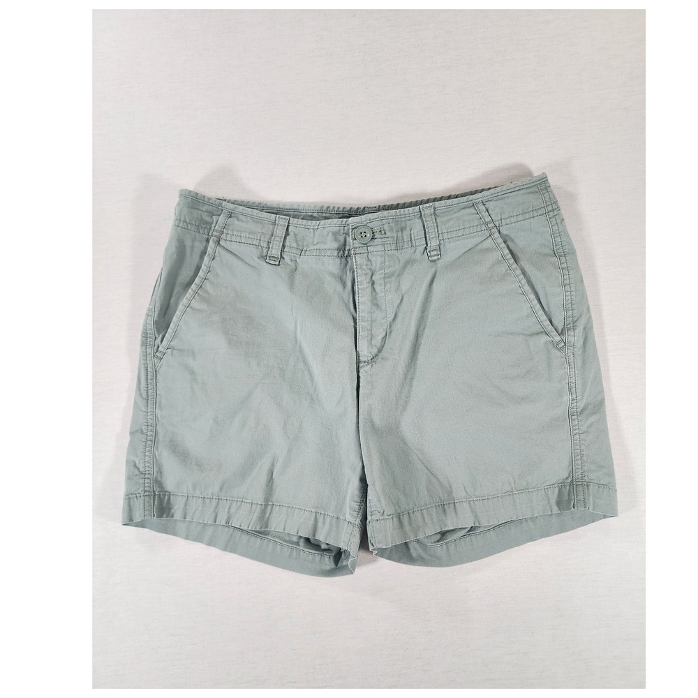 Eddie Bauer Chino Short Women 6 Sage Green Cotton Stretch Outdoor Casual Utility